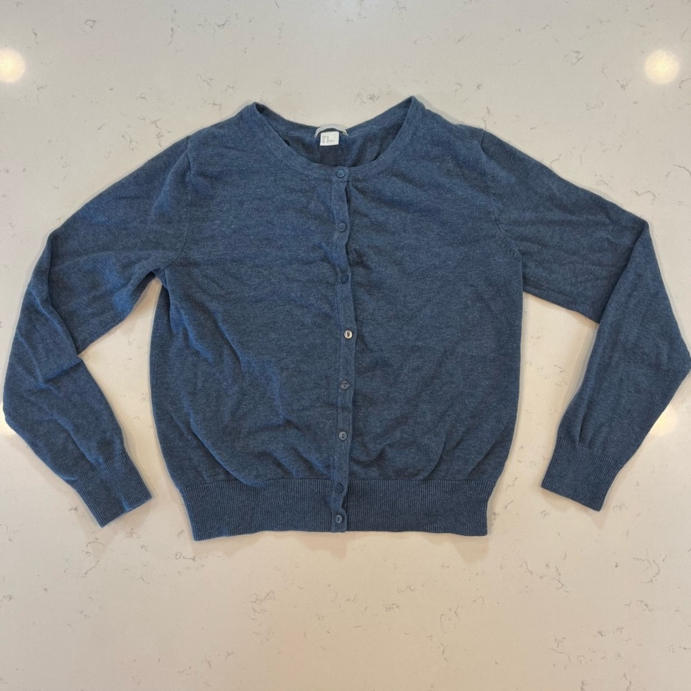 H&M Basics Dusty Blue Knit Cardigan, Women’s M